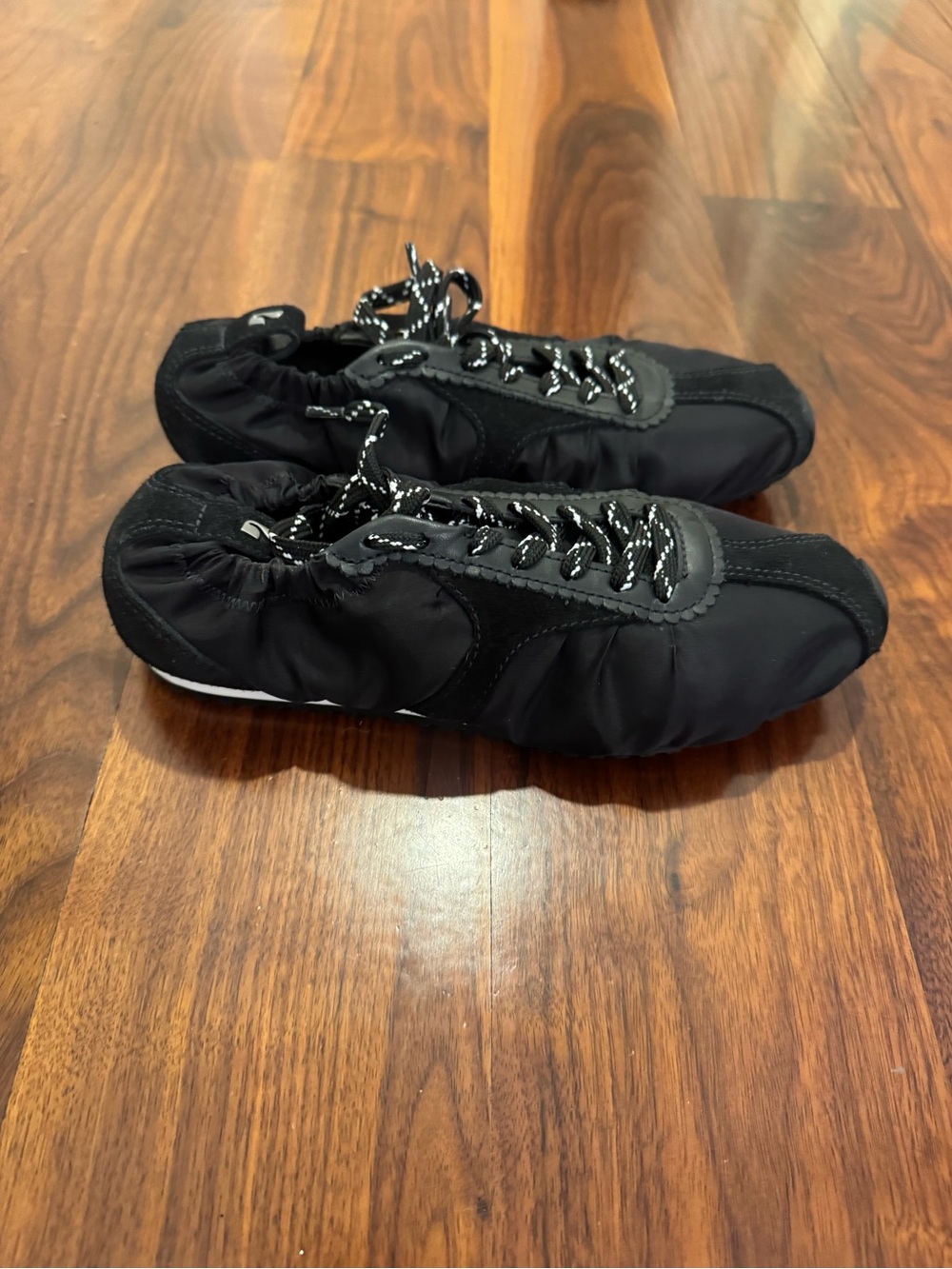 Larroude Stella Lite Sneaker In Black Nylon and Suede - Picture 6 of 8
